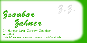 zsombor zahner business card